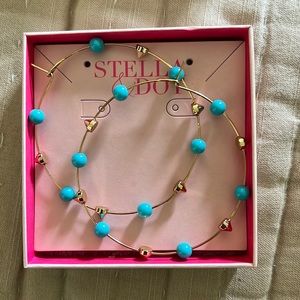 Stella and Dot Madison Hoops- turquoise